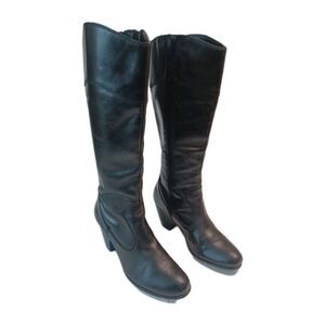 B.O.C. Women's Black Leather Knee-High  Winter  Boots Size 9